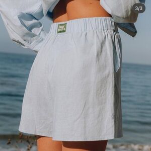 Daily Drills Linen Shorts - Pacific